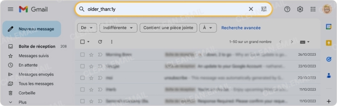 Comment supprimer les mails Gmail vieux de plus d’un an