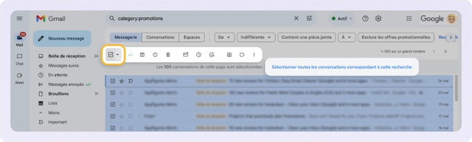 Supprimer les anciens mails promotionnels