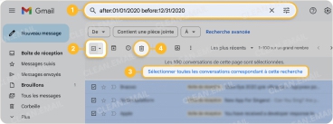 Comment supprimer des mails sur Gmail par année