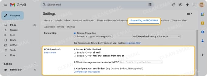 POP Client Settings