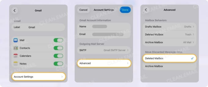 Review and adjust account settings to fix sync or delete issues.