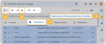 Cliquez sur Supprimer (icône de corbeille) dans la barre d’outils