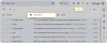 Gemini results do not fully match the results in the Gmail tab