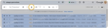 Remove piled-up unwanted emails in bulk