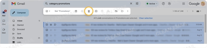 Remove piled-up unwanted emails in bulk