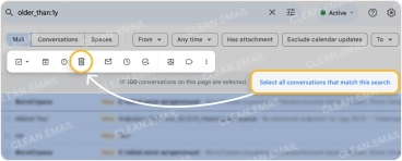 Search and delete emails older than a specific timeframe