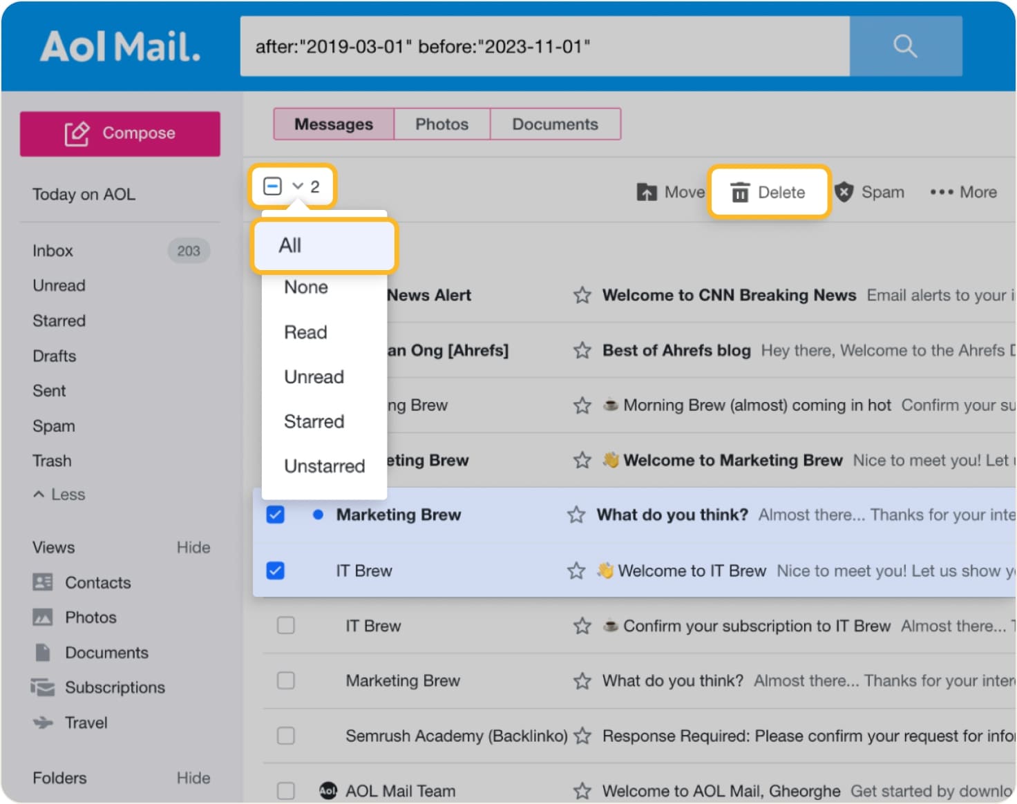 How To Delete Old Emails In Gmail, Yahoo, Outlook, etc.