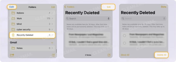How to Empty Notes Trash on iPhone