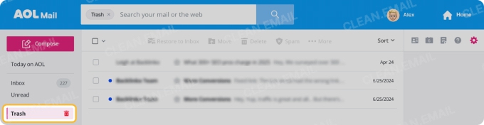 How to Empty Trash in AOL Mail on the Web