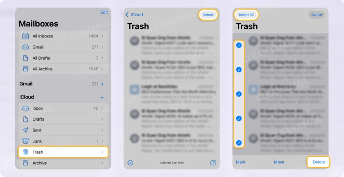 How to Empty Trash in iCloud Mail on Mobile