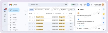 Gemini tells users to use the Gmail search bar