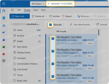 Delete emails older than 6 months