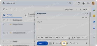 Insert a Google Drive file into a Gmail email using the toolbar icon