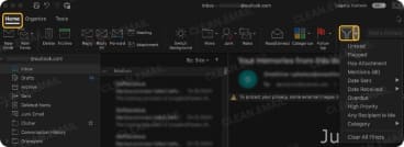 Classic Outlook has Filter Email on the Home ribbon with more presets