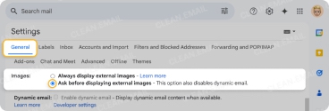 How to block images in HTML messages