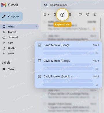 Mark messages as spam in Gmail