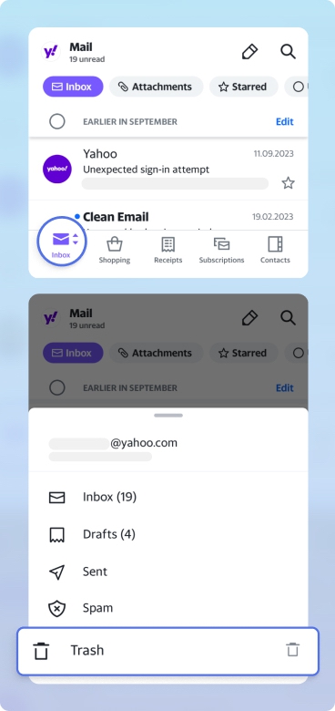 recover deleted trash email yahoo