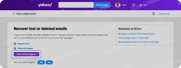 Next, click the button that says Send a Restore Request