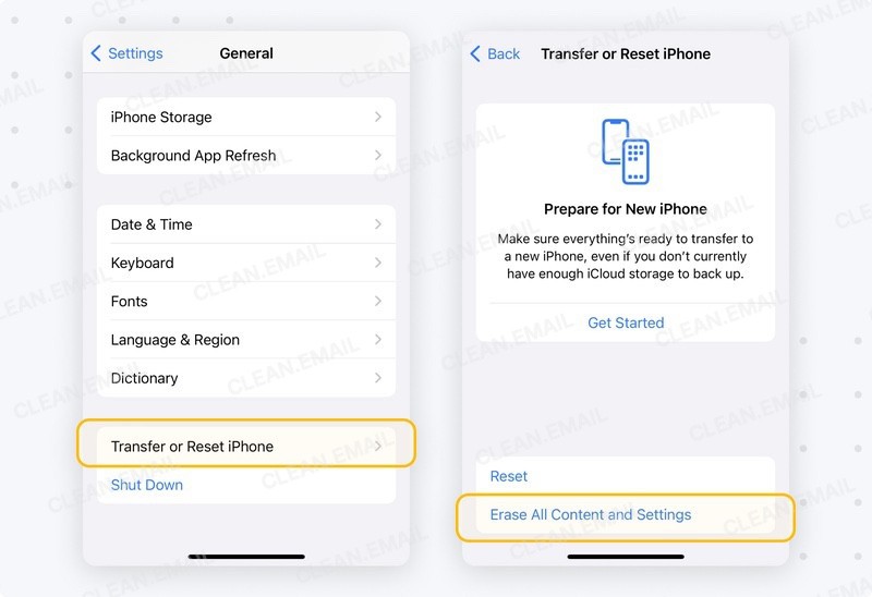 Recover emails with iCloud backup