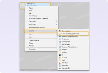 Right-click menu with “Compressed (zipped) folder” highlighted