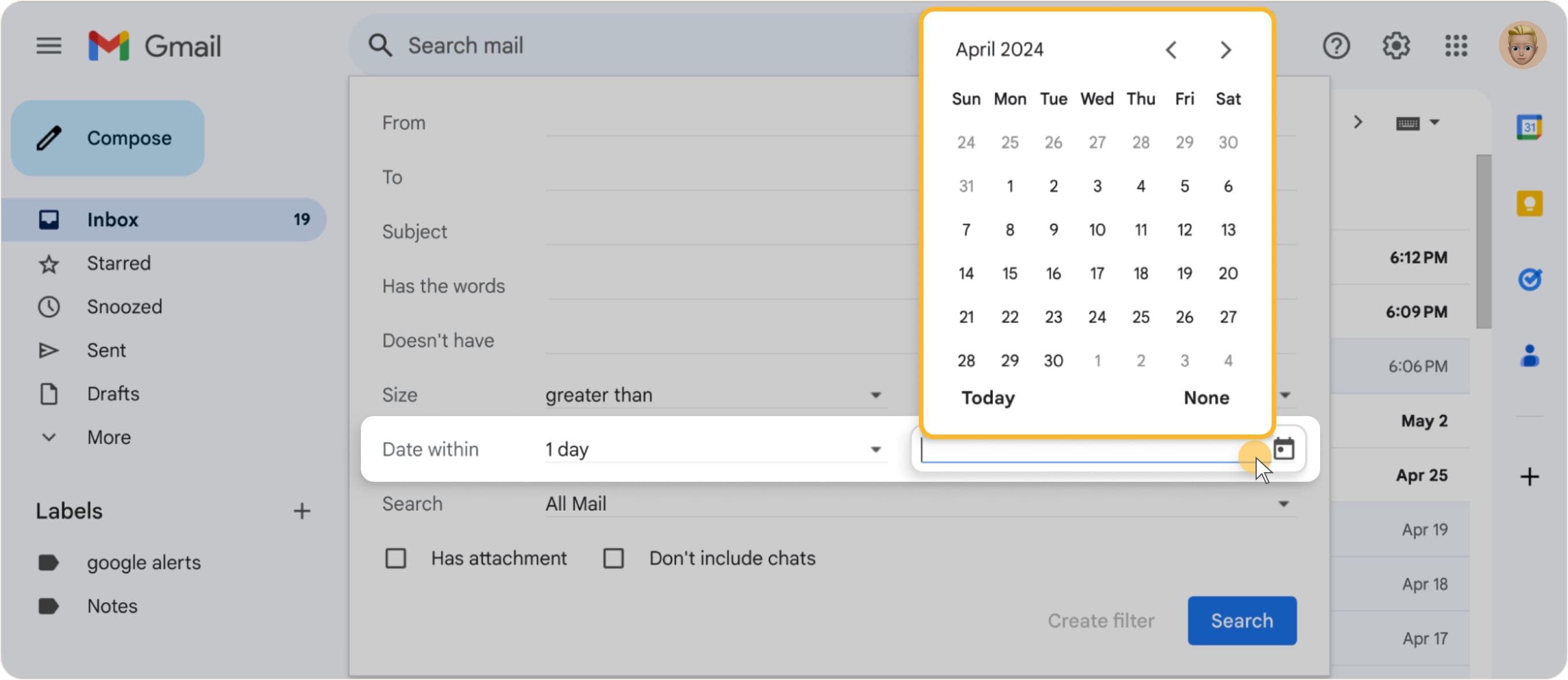 how to sort email by date mailbird