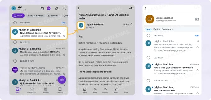 How to sort by sender in Yahoo mail on mobile