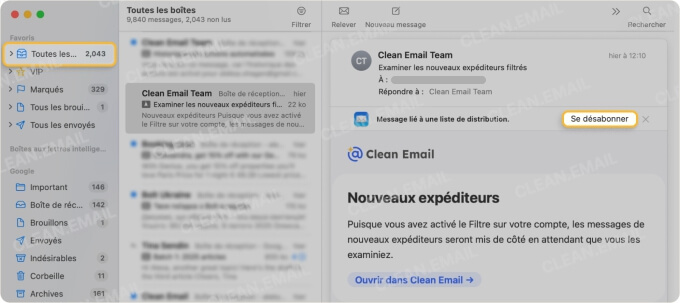 Comment se désabonner des e-mails sur iOS