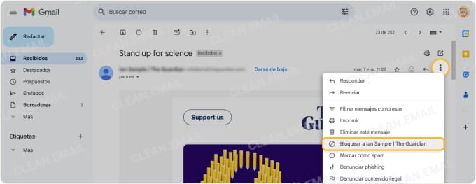 Bloquear remitentes no deseados en Gmail