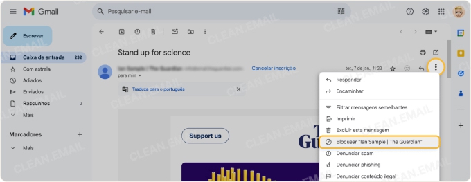 Bloquear remetentes indesejados no Gmail
