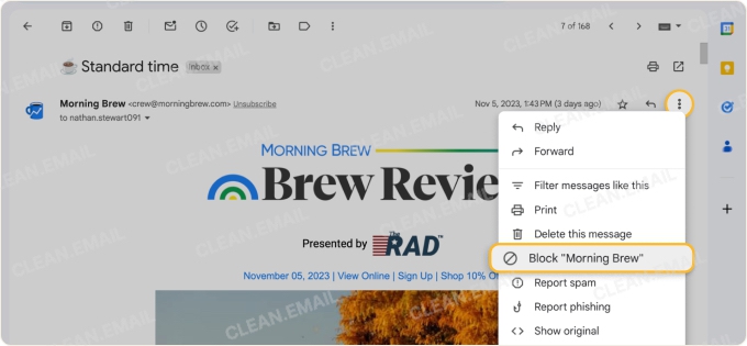 Block unwelcome senders in Gmail