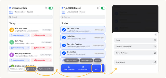 Unsubscriber feature in Clean Email