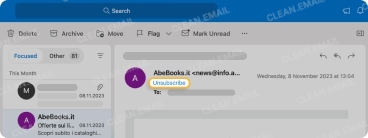 Outlook’s Unsubscribe button