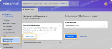 Spam-Filter einrichten in Yahoo