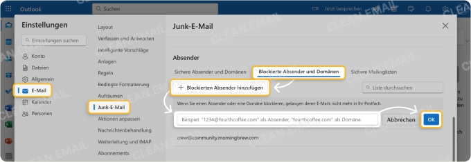 Spam-Filter einrichten in Outlook