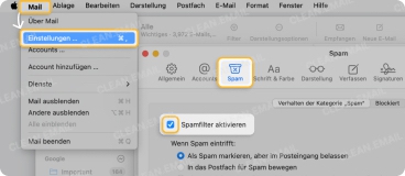 Spam-Filter einrichten in Apple Mail