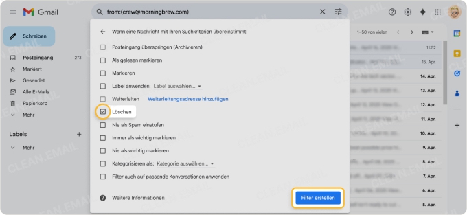 Klicken Sie auf Filter erstellen