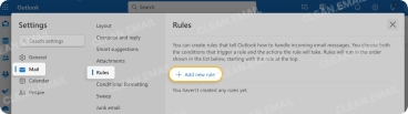 Outlook toolbar and rules for blocking, filtering, and managing unwanted emails