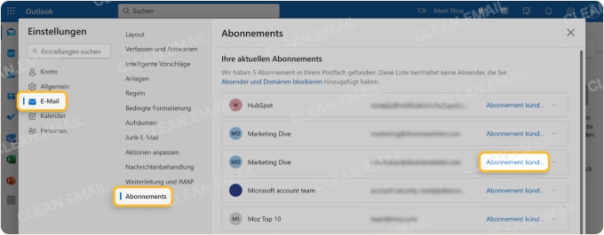 So kündigen Sie E-Mails in Outlook