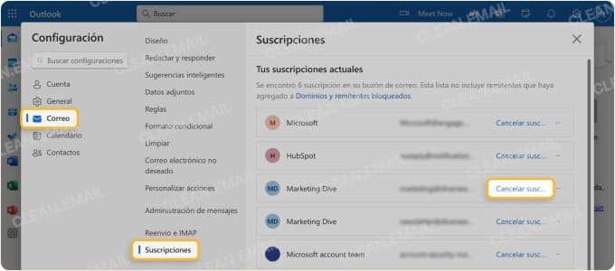 Cómo cancelar la suscripción a correos electrónicos en Outlook
