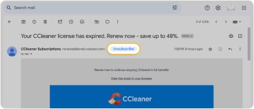 Unsubscribe from a single email in Gmail