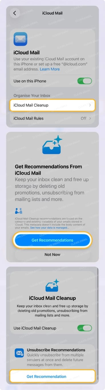 How to use iCloud Mail cleanup recommendations to unsubscribe