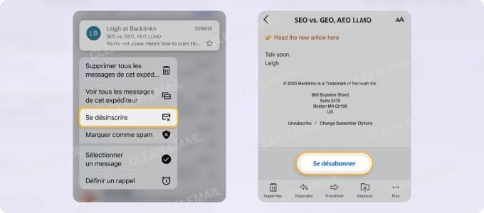 Se désabonner des e-mails dans l'application mobile Yahoo