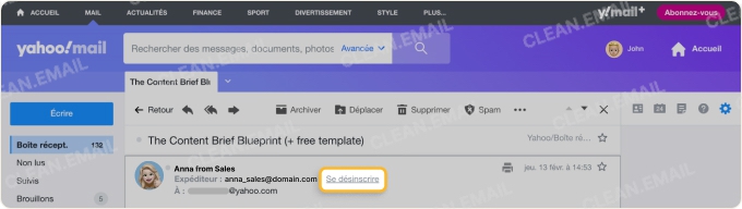 Se désabonner des e-mails sur Yahoo Web