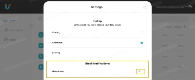 Deactivate the Rollup feature