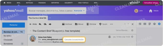 Cómo desuscribirse de correos electrónicos en Yahoo