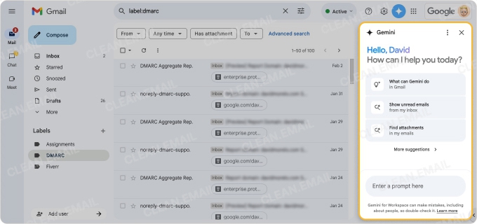 Gemini AI in Gmail helps summarize, compose, suggest replies, and search emails and content