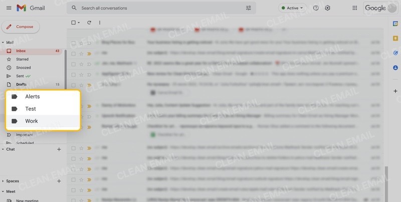 Gmail uses labels instead of folders for easier organization and search