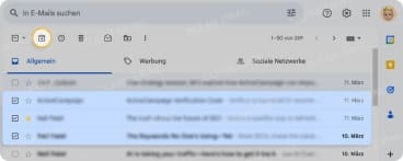 Archivieren einer Nachricht in Gmail auf Desktop