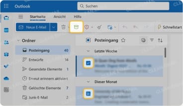Archivieren einer Nachricht in Outlook auf Desktop