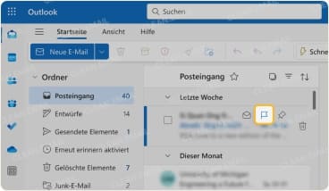 Markieren einer Nachricht in Outlook auf Desktop
